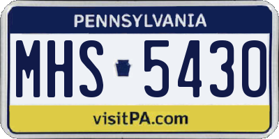 PA license plate MHS5430