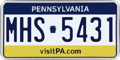 PA license plate MHS5431