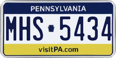 PA license plate MHS5434