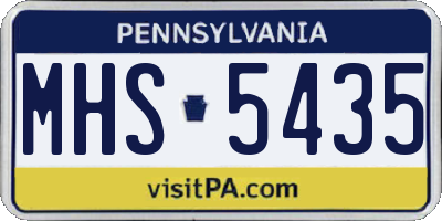 PA license plate MHS5435
