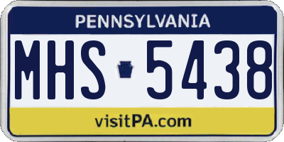 PA license plate MHS5438