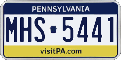 PA license plate MHS5441