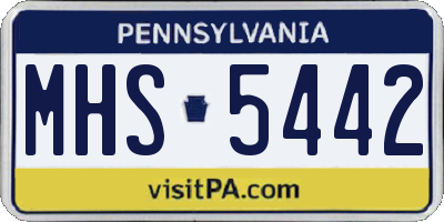 PA license plate MHS5442