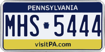 PA license plate MHS5444