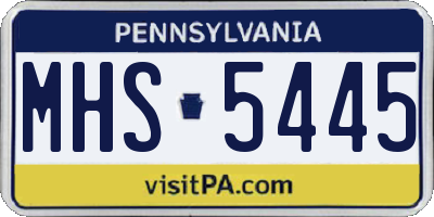 PA license plate MHS5445