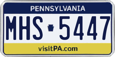 PA license plate MHS5447