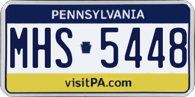 PA license plate MHS5448