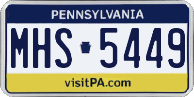 PA license plate MHS5449