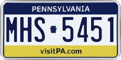 PA license plate MHS5451