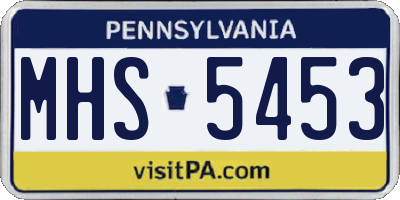 PA license plate MHS5453