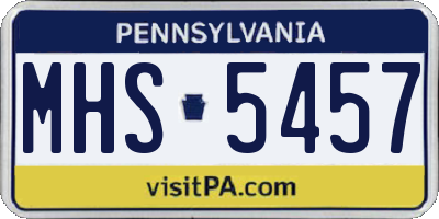 PA license plate MHS5457