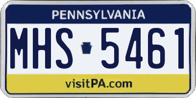PA license plate MHS5461