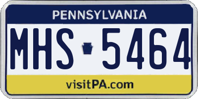 PA license plate MHS5464