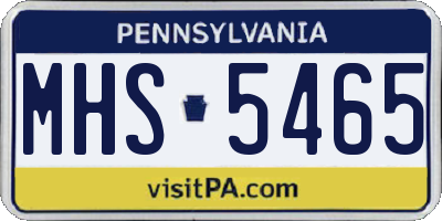 PA license plate MHS5465