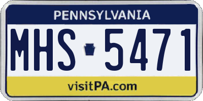 PA license plate MHS5471