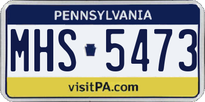 PA license plate MHS5473