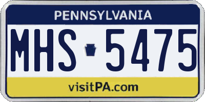 PA license plate MHS5475