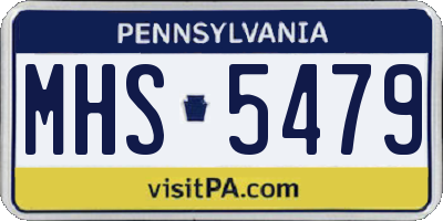 PA license plate MHS5479