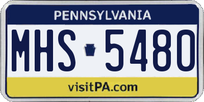 PA license plate MHS5480