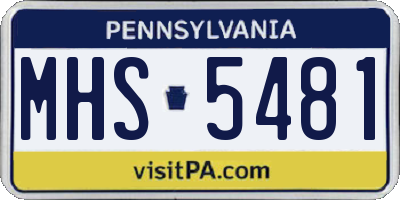 PA license plate MHS5481