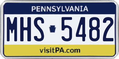 PA license plate MHS5482