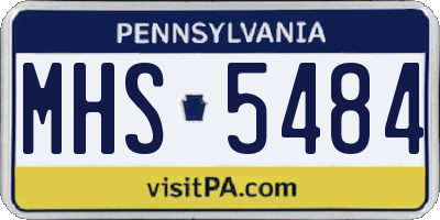 PA license plate MHS5484