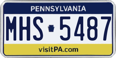 PA license plate MHS5487