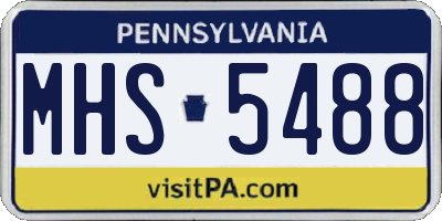 PA license plate MHS5488