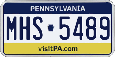 PA license plate MHS5489