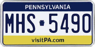 PA license plate MHS5490