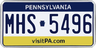 PA license plate MHS5496