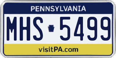PA license plate MHS5499
