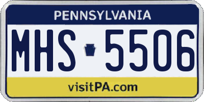 PA license plate MHS5506