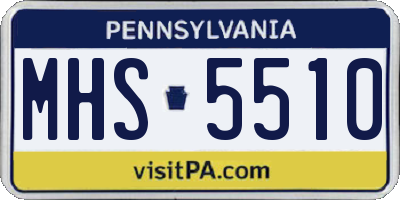 PA license plate MHS5510
