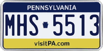 PA license plate MHS5513