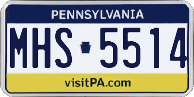 PA license plate MHS5514