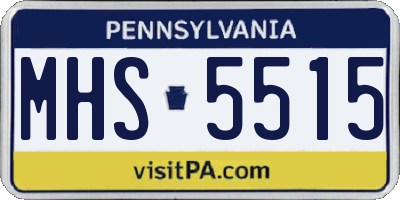 PA license plate MHS5515