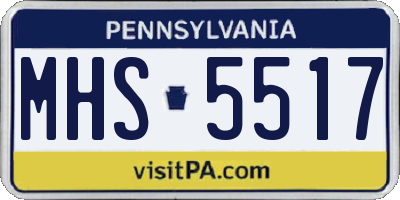 PA license plate MHS5517