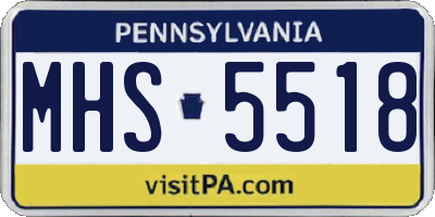 PA license plate MHS5518