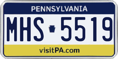 PA license plate MHS5519