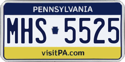 PA license plate MHS5525