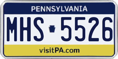 PA license plate MHS5526