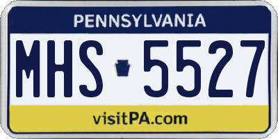 PA license plate MHS5527