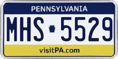 PA license plate MHS5529