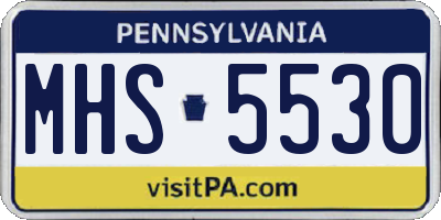PA license plate MHS5530