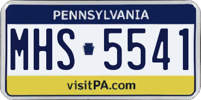 PA license plate MHS5541