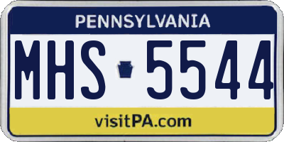PA license plate MHS5544