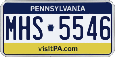 PA license plate MHS5546