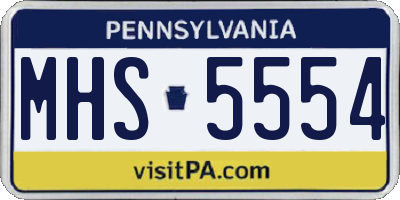 PA license plate MHS5554