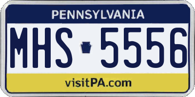 PA license plate MHS5556